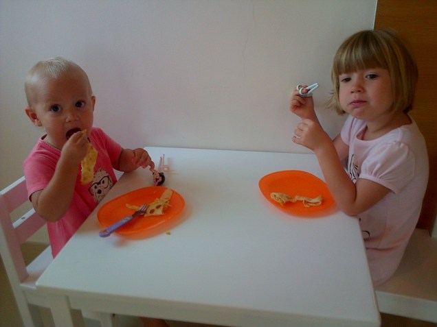 How to eat pancakes?  Flo - with chop sticks.  Martha - no utensils required thanks